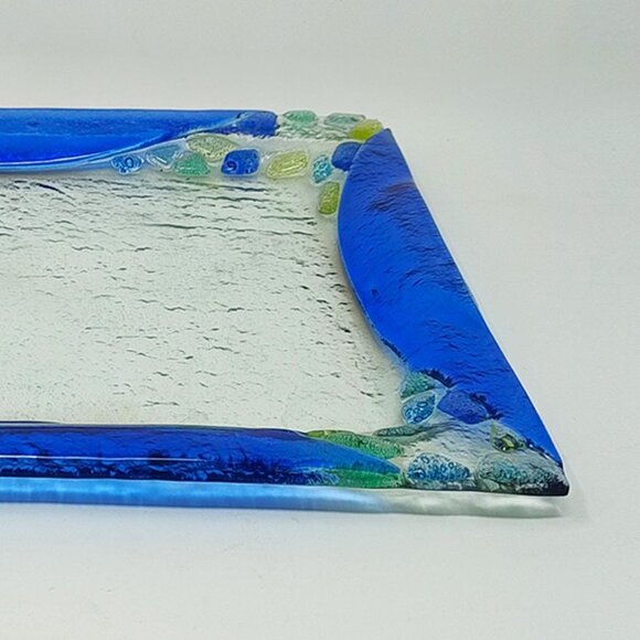 1970s Astonishing Blue Tray By Albatros in Murano Glass. Made in Italy - Picture 8 of 8